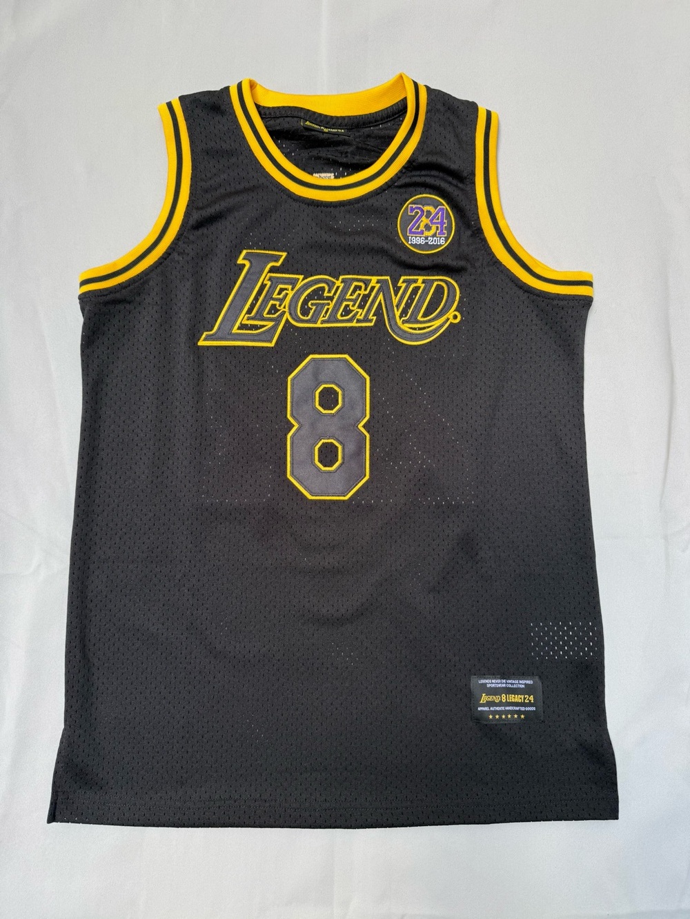 Legend #8 Black and Yellow Basketball Jersey